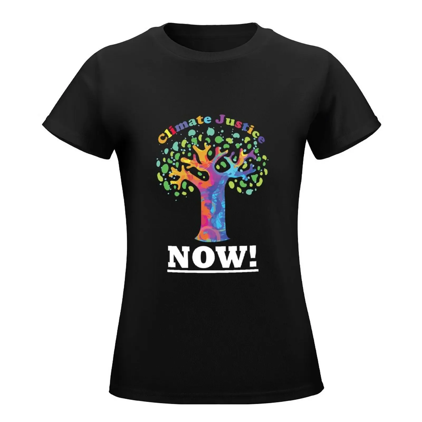 Climate Justice Now FFF Climate crisis Tree Design T-Shirt lady clothes vintage clothes t shirts for Women