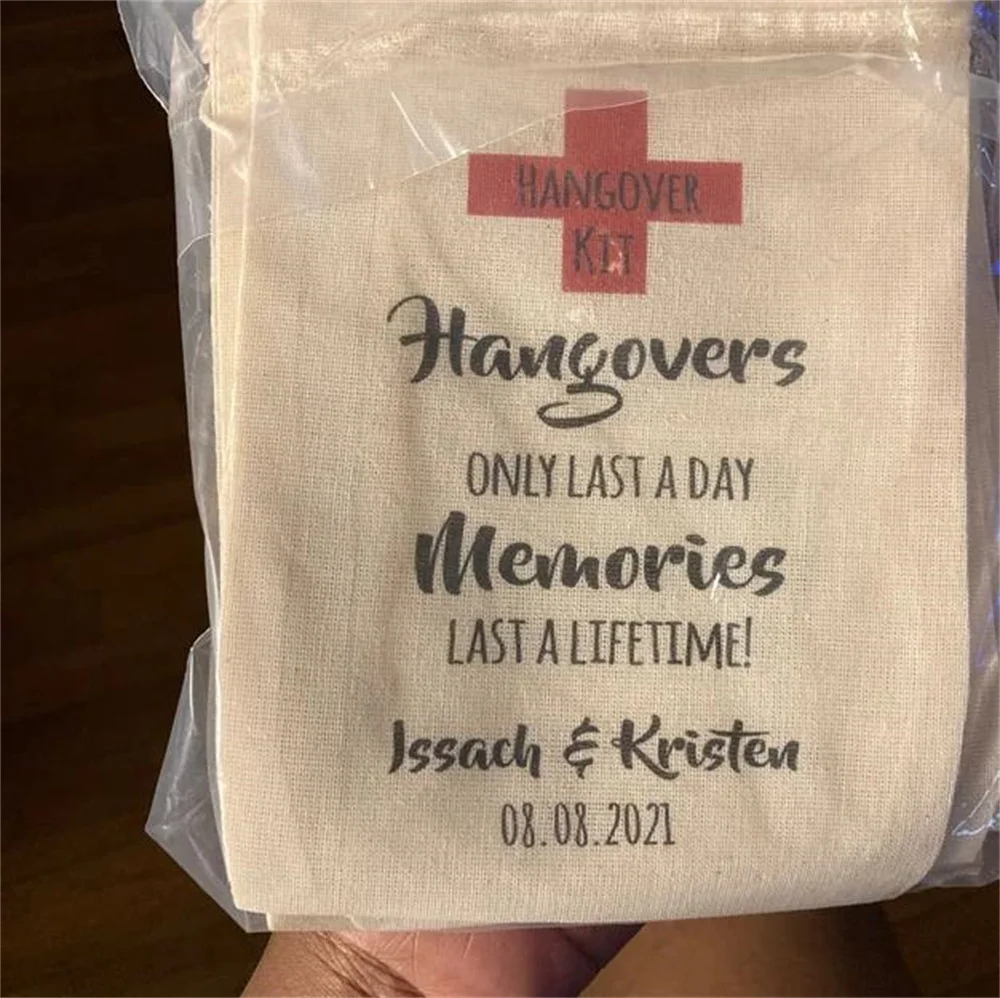 25PCS Wedding Favors, Bachelorette Party Favor, Hangover Kit, Survival Kit, Favor Custom - Hangovers Last a Day Memories Last a