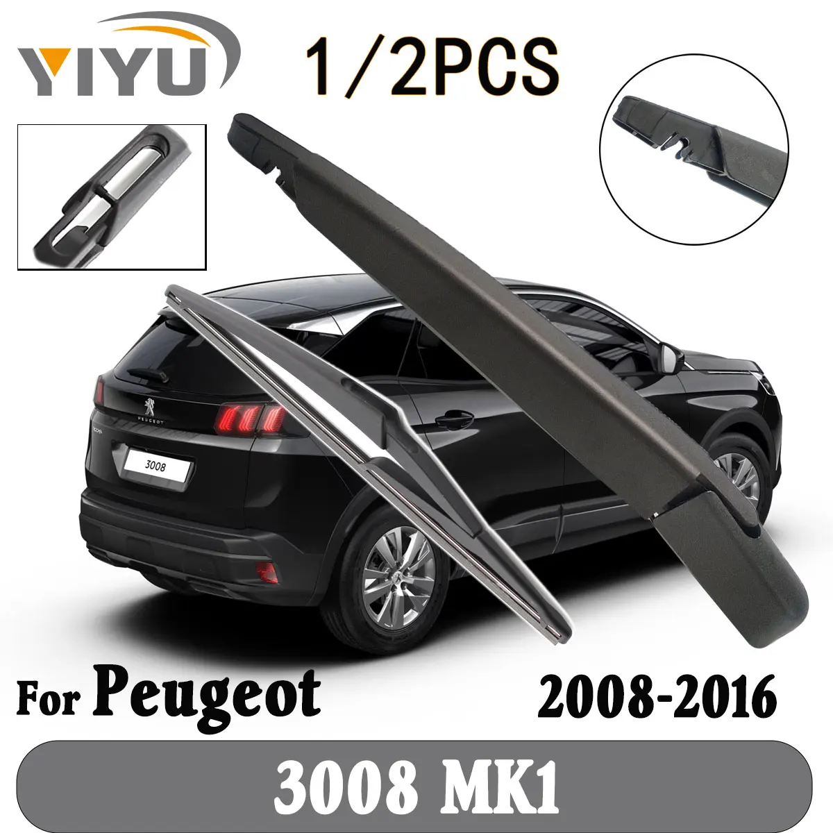 

1/2PCS Rear Wiper Blade Wiper Arm Windshield Windscreen Clean Tailgate Window Car Rain Brush For Peugeot 3008 MK1 2008--2016