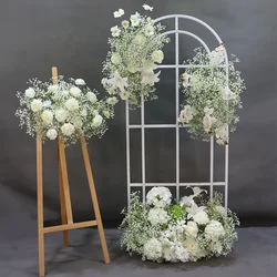 Baby Breath Orchid Rose Wedding Backdrop Arch Decor Hanging Floral Row Arrangement Wedding Decoration Artificial Flower Row