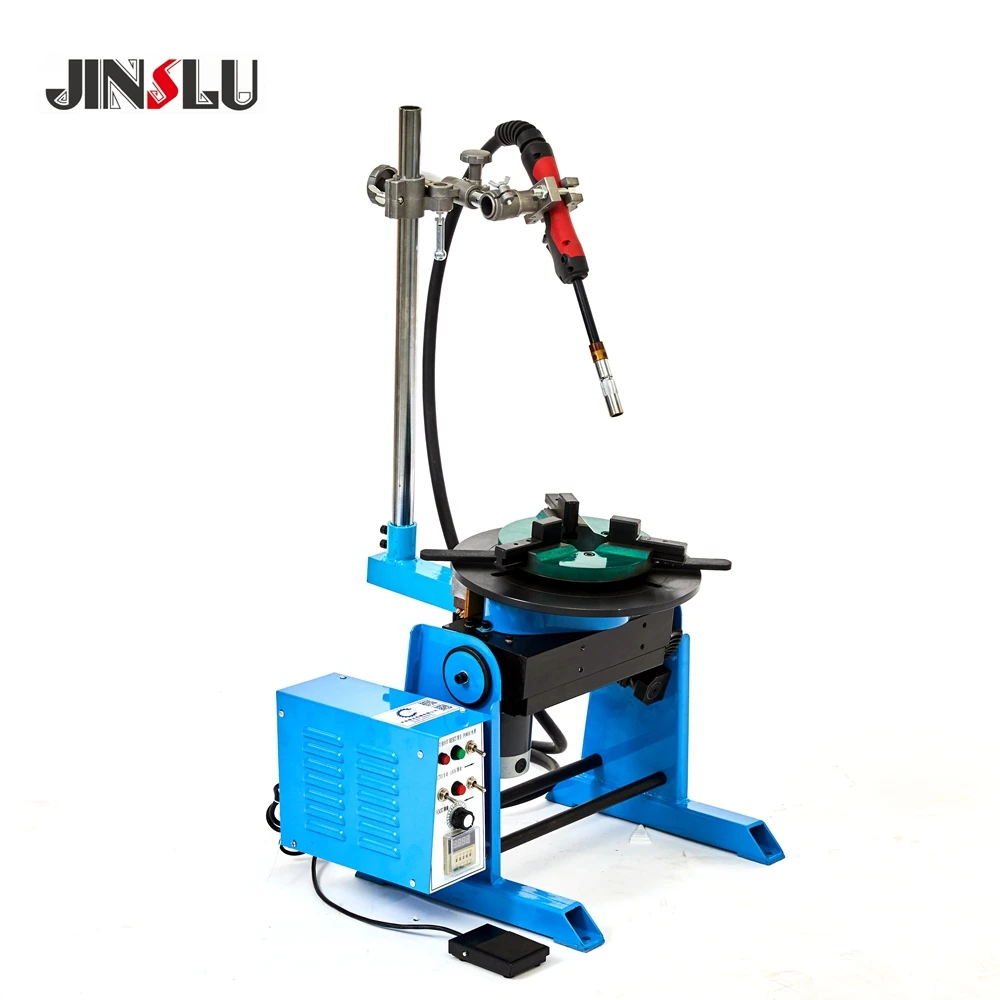 

30KG CE Welding Positioner Turntable Welder Table Rotating HD-30 With WP200 Lathe Chuck Manual Torch Holder Center Hole 25 65mm