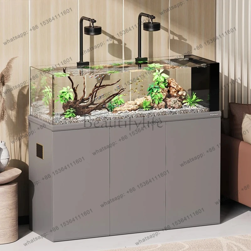 Native Stream Tank Fish Tank Bottom Filter Ultra-white Glass Living Room Landscaping Aquarium