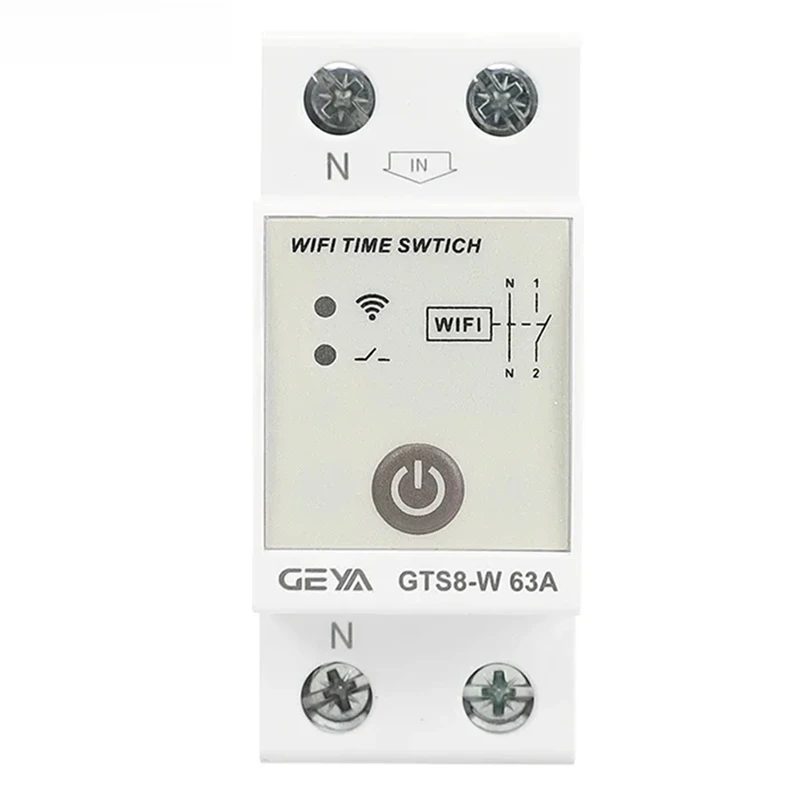 B21B GEYA GTS8-W 2P Smart Wifi Time Switch DIN Rail Smart Home Wireless Remote Control Switch By Tuya APP AC220V 63A