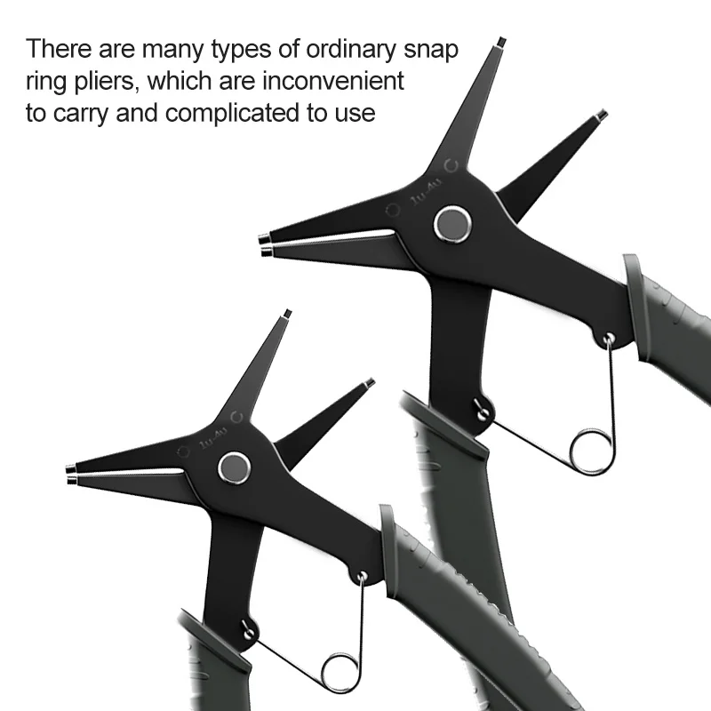 2 in 1 Snap Ring Pliers For Internal External Card Retaining Pincer Multifunctional Professional Hand Tool Hardware Repair Tool