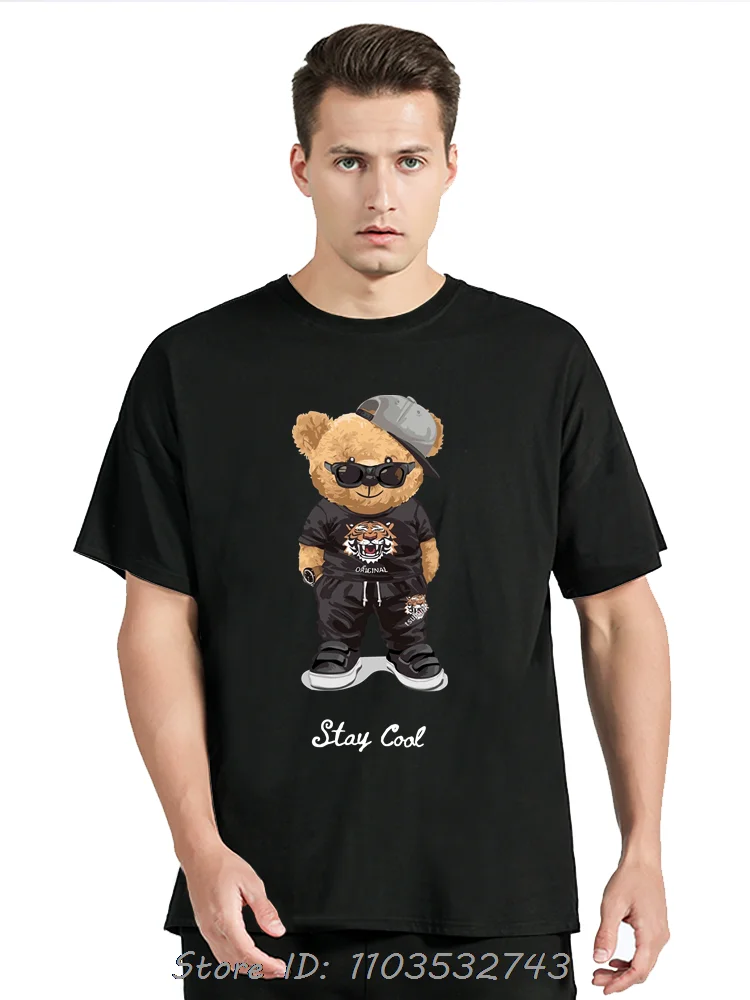 

Cool Bear Summer Short Sleeve Oversized T-shirt Pattern Men's Clothing Cotton Tshirt Casual And Comfortable Fitness T Shirt Tops