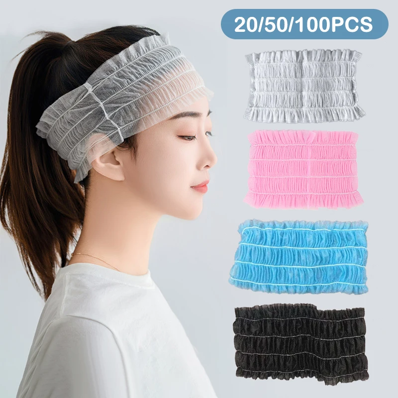 New 20/50/100pcs Disposable Spa Headbands Soft Non- Elastic Facial Hair Bands For Sauna, Facial Cleansing, Skincare & Makeup - Image 3