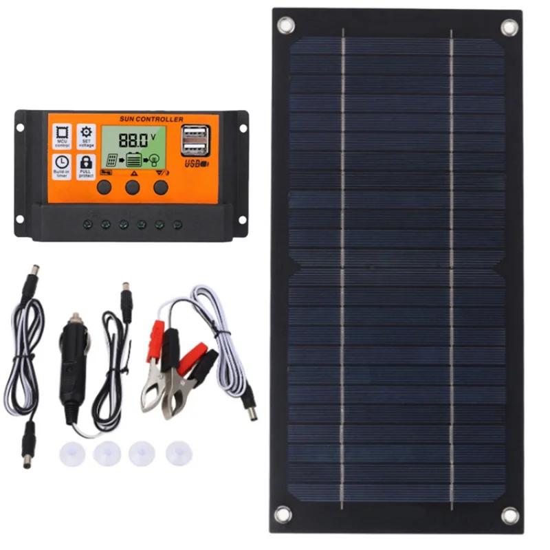 

CJSD-600W Solar Panel Kit With 100A 18V Charge Controller Solar Charging For Outdoor RV Camping Boat Trailer System