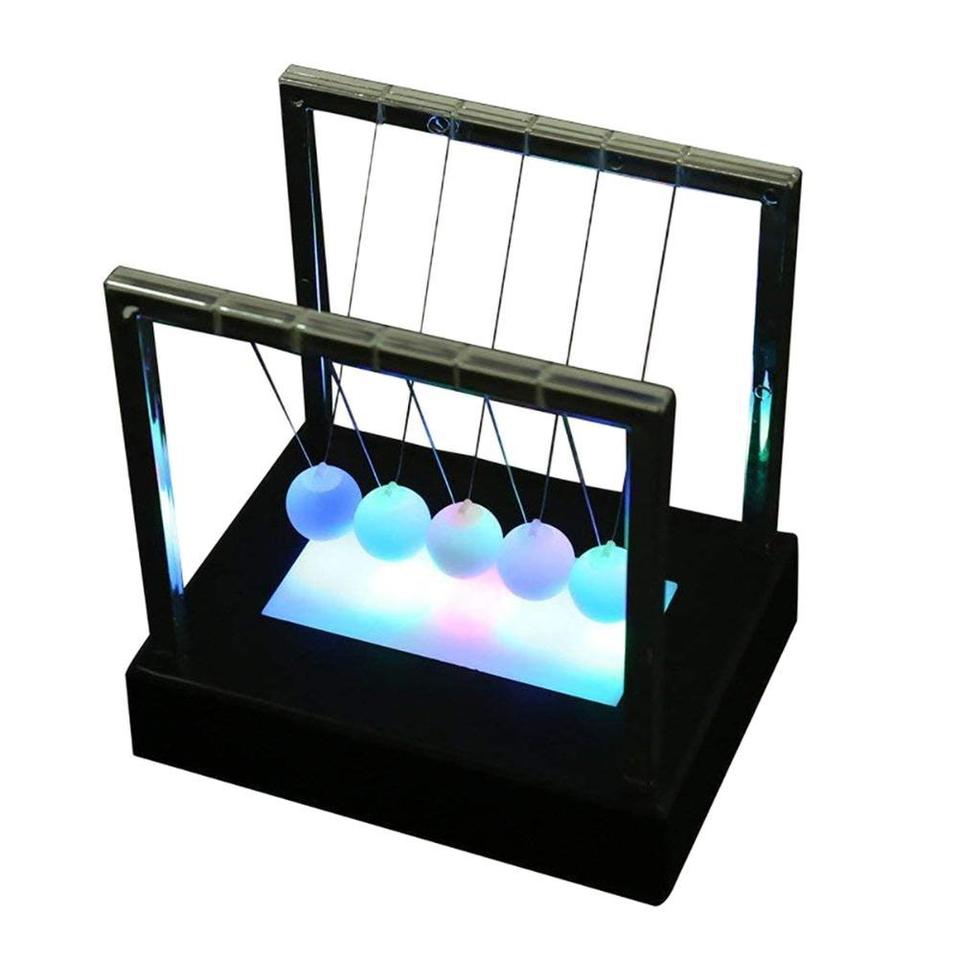  Newton Swing Ball LED Light Up Newton Balance Ball Science Toy Table Ornament For Home Office Decor 