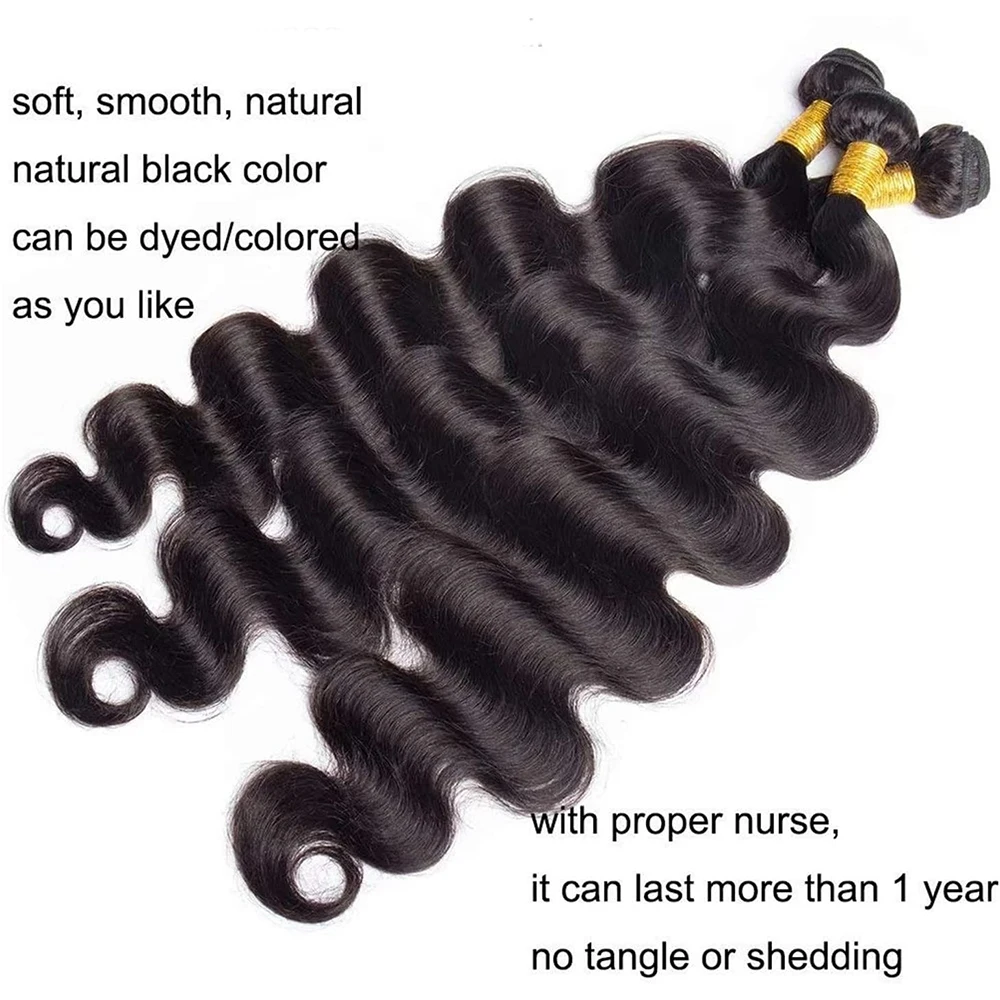 Brazilian Body Wave Human Hair Bundles 30 inch Raw Virgin Hair 2 3 4 Bundles Deal For Women Sew In quickly Weave Bundles Remy Hair Extensions image 3