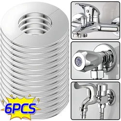 6/1PCS Selbstklebende Edelstahl Wasserhahn Dekorative Abdeckung Dusche Chrom Finish Wasser Rohr Wand Abdeckungen Bad Zubehör