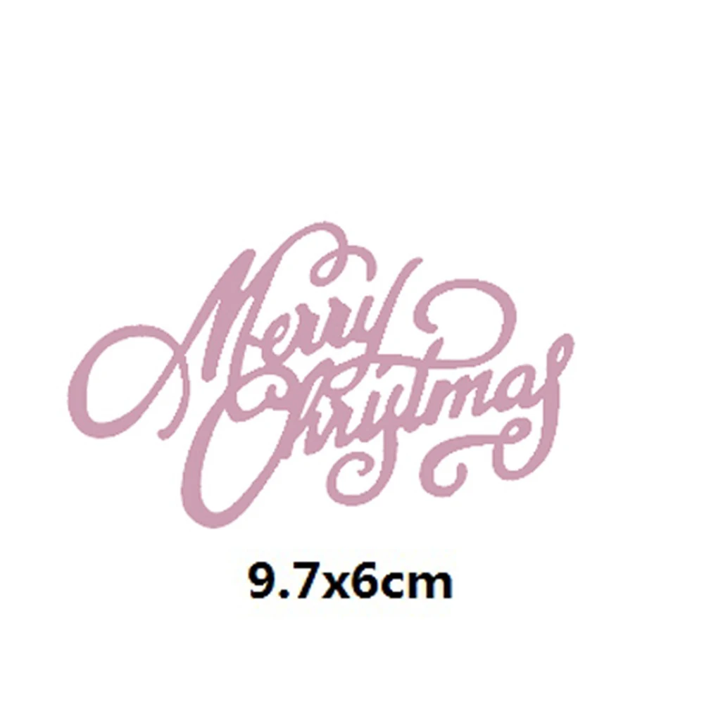 Merry Christmas Metal Cutting Dies Cutter Mold Scrapbooking for Card Making Photo Album Decorative Paper Crafts