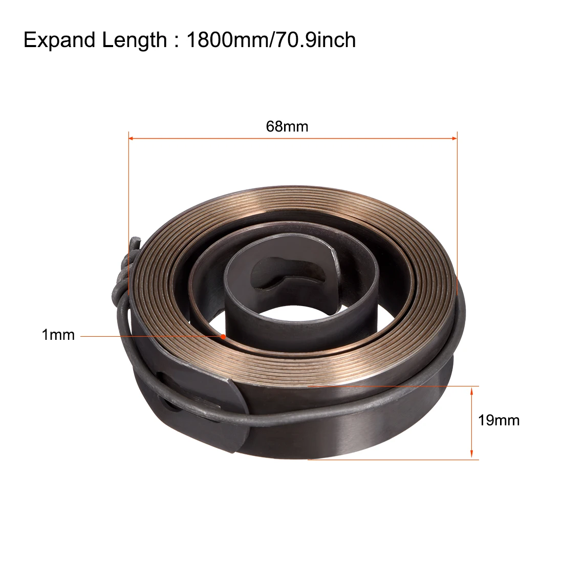 1Pcs Drill Press Spring Quill Feed Return Coil Spring Chemical Blackening Bore 1800mm 68x19x1mm/68x19x0.7mm