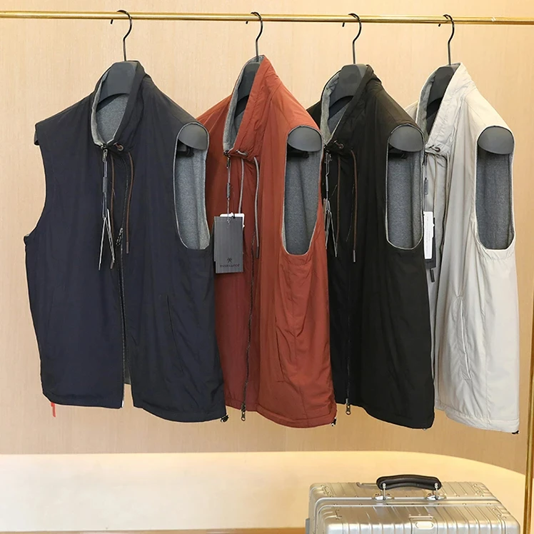 

Весна 2025: Мужской повседневный модный свободный жилет премиум-класса с цветным отложным воротником и декоративной молнией, не требует глажки