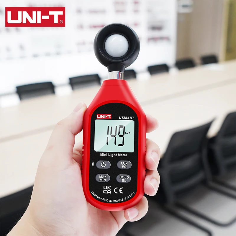 UNI-T-minimedidor de luz UT383BT, Luxmeter Digital con Bluetooth, equipo de prueba ambiental Lux FC, iluminómetro de mano