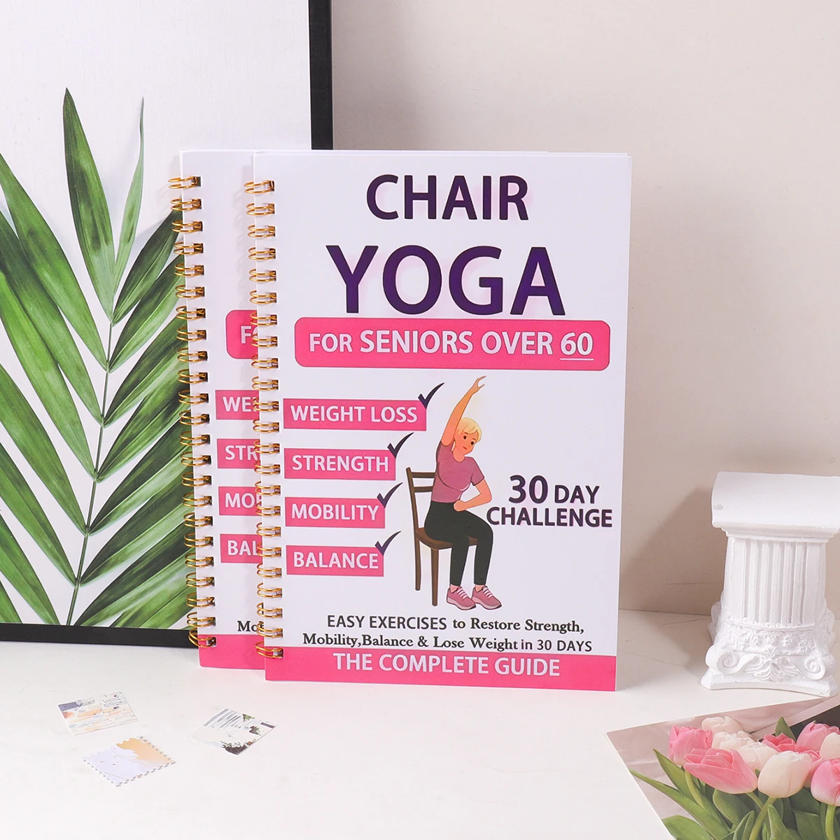 28-30 Day Chair Yoga Guide Weight Loss Muscle Strength Flexibility Beginner Seated Workout Book for Seniors & Adults