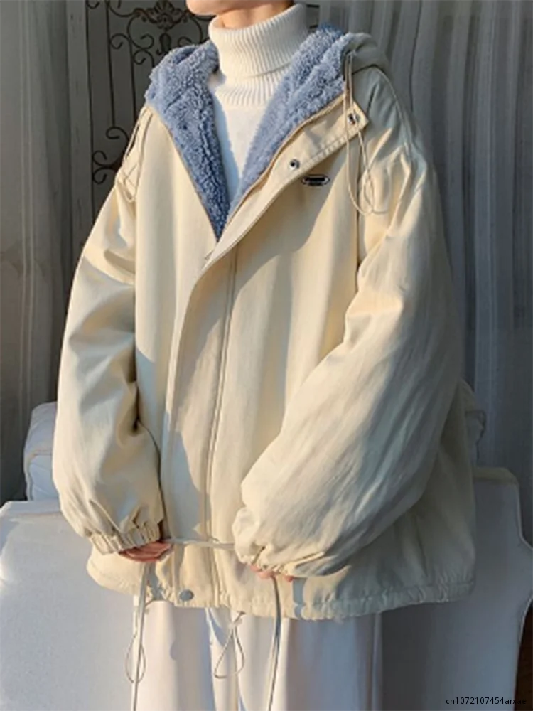 Sciolto inverno lana di agnello Fluff parka donna solido giacche calde addensare giacca a vento coreana cappotto di cotone Casual a maniche lunghe Chaquetas