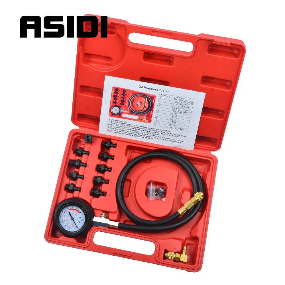 Engine Oil Pressure Test Kit Tester Low Oil Warning Devices Car Garage Tool