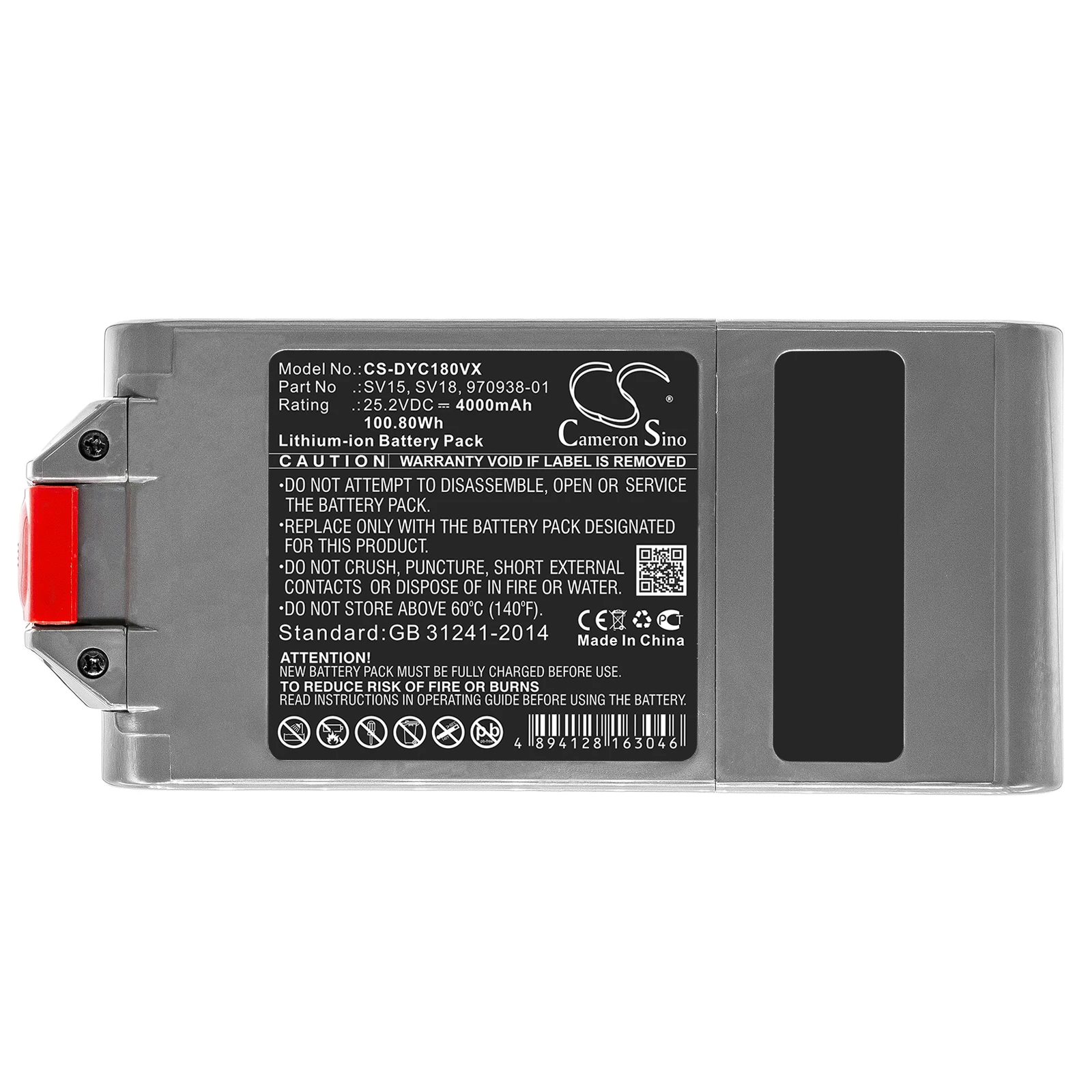 Vacuum 4000mAh/100.80Wh Battery For Dyson:355983 970425-01 970938-01 SV15 SV16 SV17 SV18 SV22 V11 Click-In V11 Absolute+