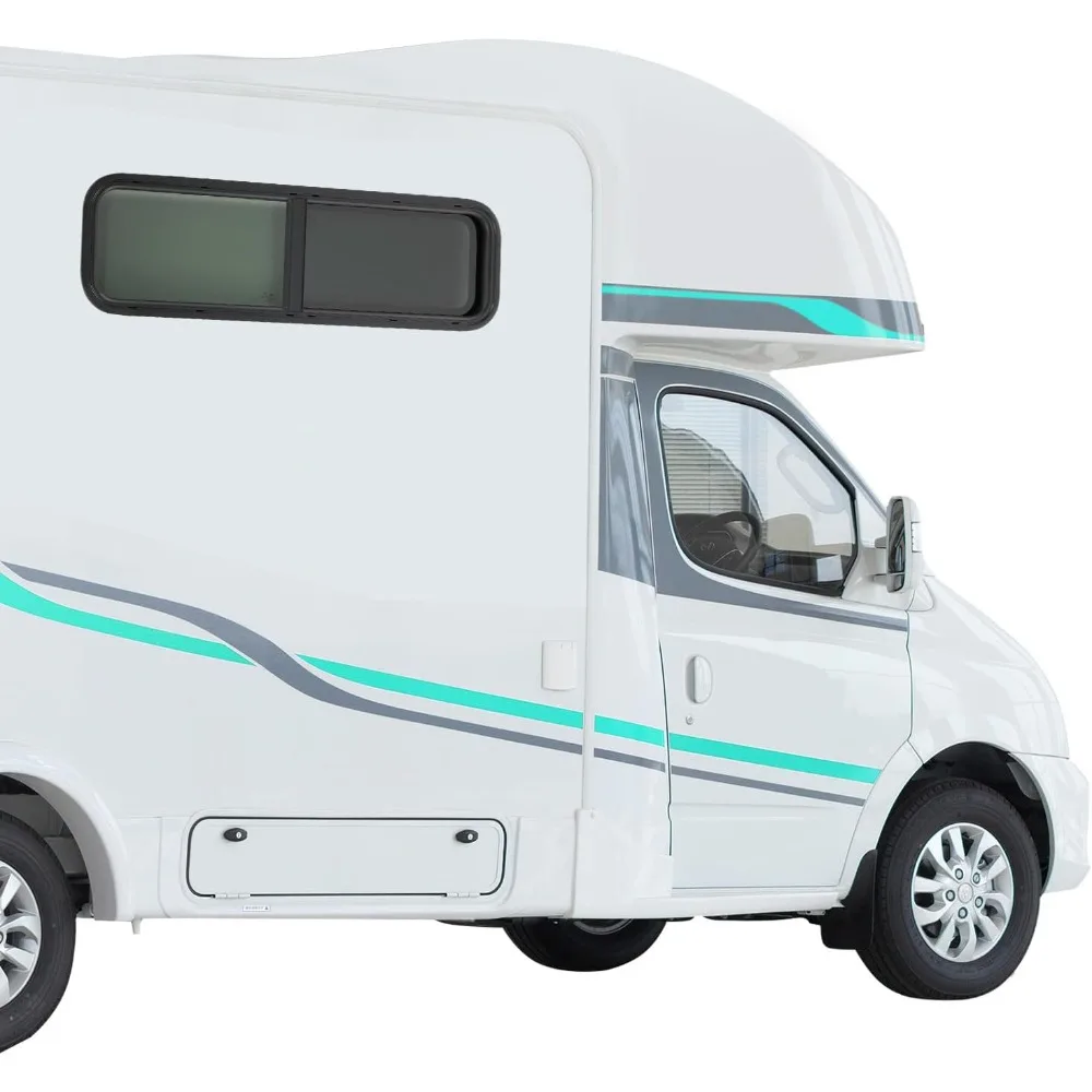 نافذة RV منزلق أفقي مع زجاج أسود مقسى وشاشة لاستبدال مقطورة البضائع #2