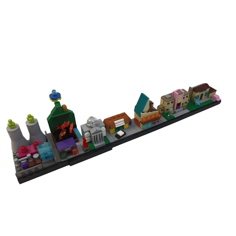 

Gobricks MOC Spingfields Skyline Architecture Building Blocks Model New York City Skyline Bricks diy Assembled Toy Children Gift