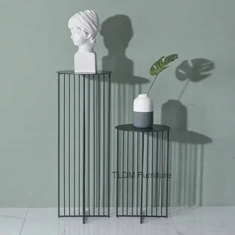 Floor Stand Nordic Room Plant Ins Wrought Iron Creative High Flower Living Stand Indoor Minimalist Black Metal Flower Pot Stand