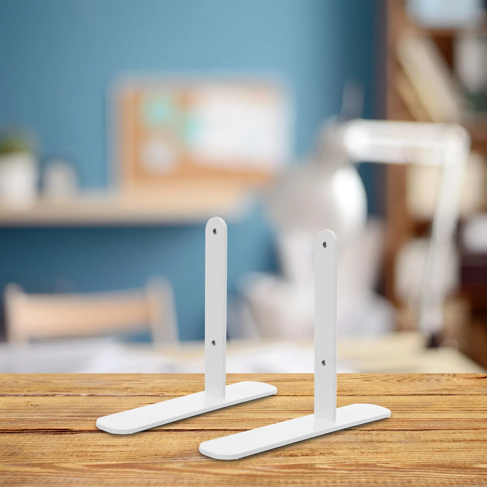 2Pcs Pegboard Desk Bracket Metal T-Shaped Tabletop Mount Bracket High Load Capacity Quick Assembly Secure Pegboard Panel Stand