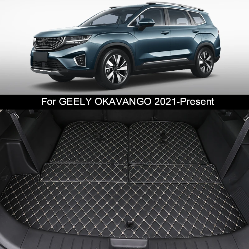 1pc Car Custom Rear Trunk Mat Anti-Dirty For Geely OKAVANGO 2021-2025 Leather Waterproof Cargo Liner Pad External Auto Accessory