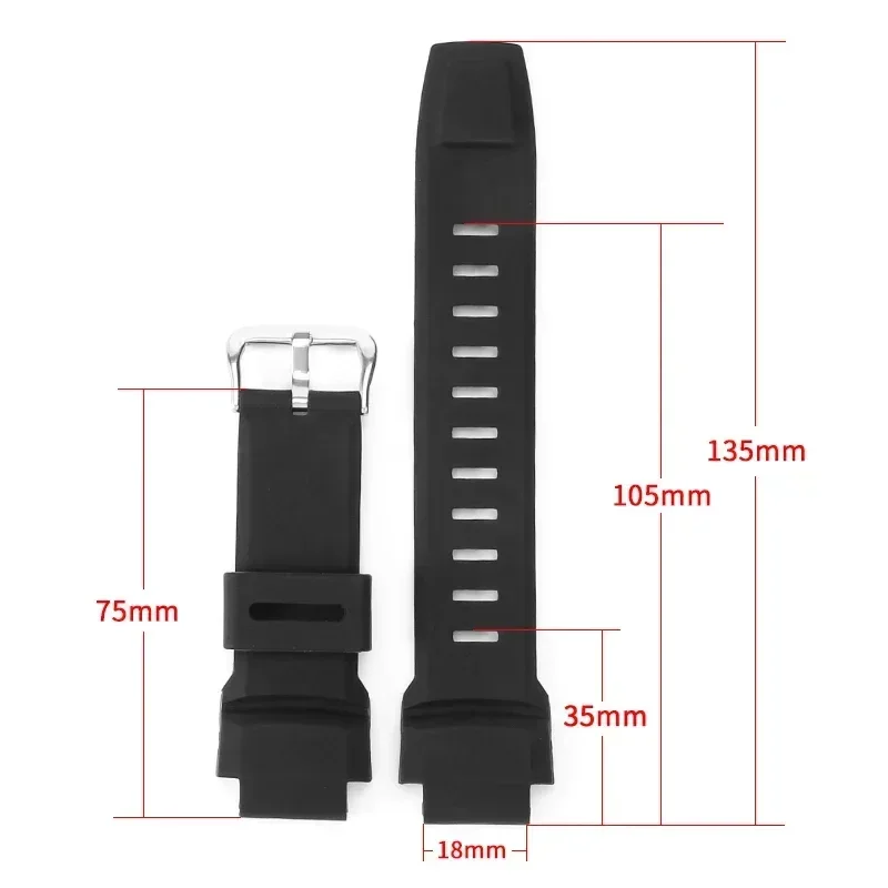 Accessori per orologi Cinturino in silicone di alta qualità nero per Casio PRO TREK Series PRG-500/260/550/510/280/250 Cinturino elastico