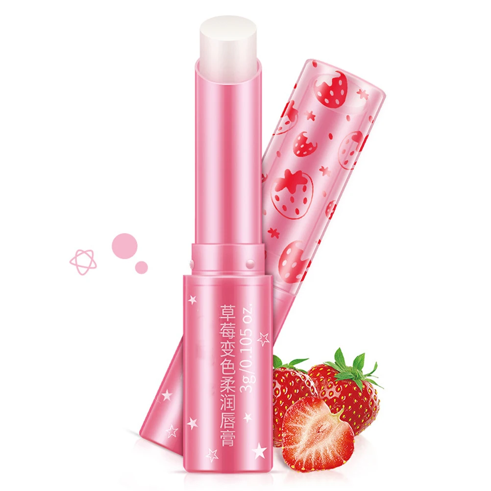 

3G Smoother Stick Color Balm Balm Strawberry Flavor Care Stick Men Women Lip Smoother Lip Nourishing Softening