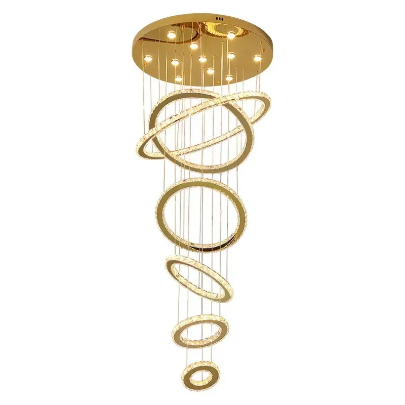 Fari per scale di lusso con luce edificio duplex, scala vuota per soggiorno cavo, villa moderna e semplice