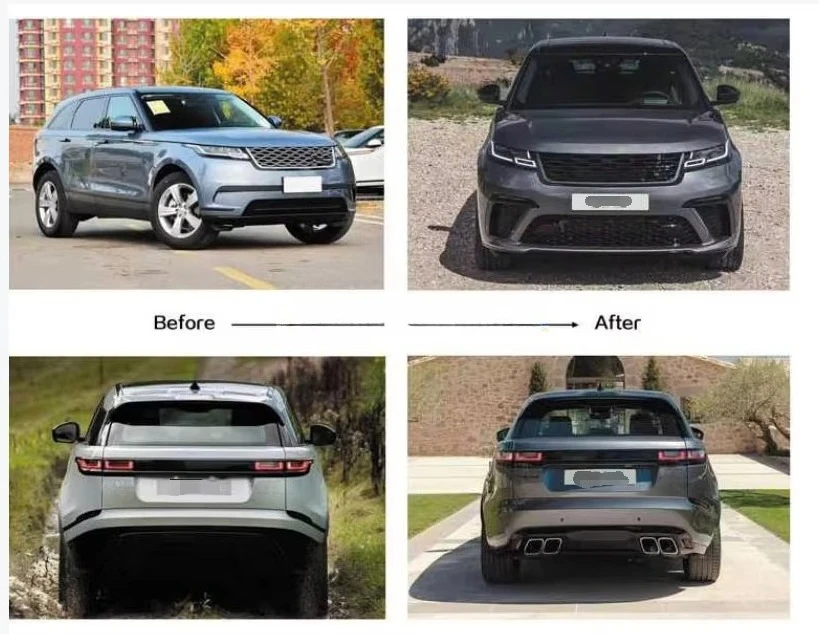 For RR Velar 2017- Base Upgrade to SVA Version Low to High Front and Rear Bumper Completely Body Kit