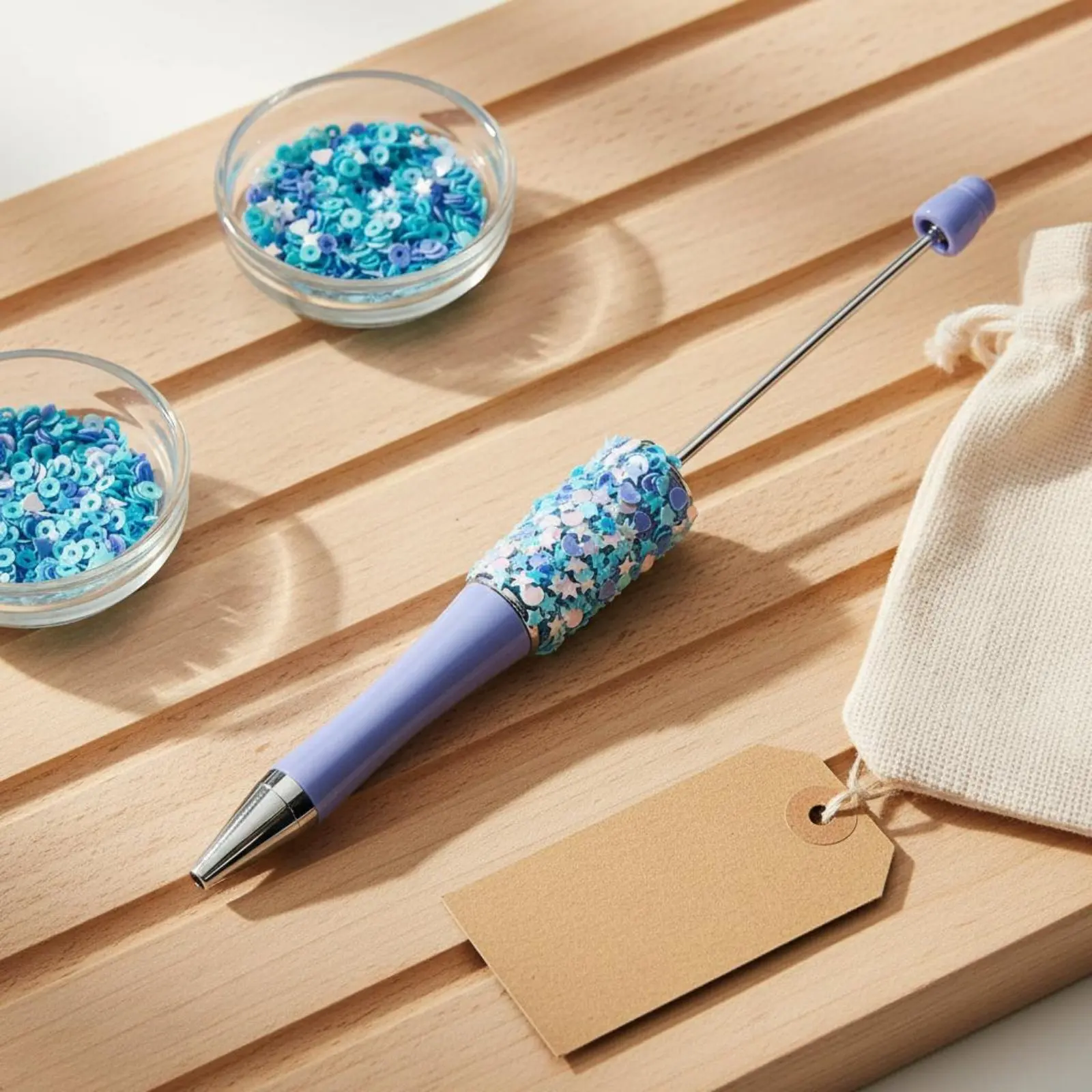 

DIY Beadable Pen Cute Design Beadable Pen Stationery Item Black Ink Writing Tool Comfortable Grip for Crafters, School