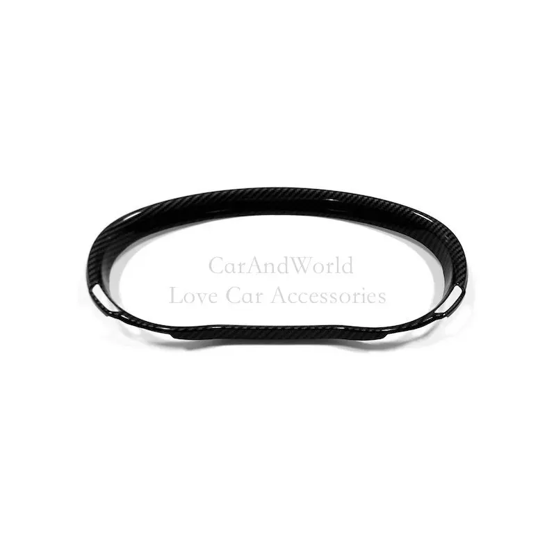 اكسسوارات ألياف الكربون سيارة أداة الإطار الزخارف الإطار لوحة القيادة غطاء مقياس حامي الديكور لمازدا 3 Axela 2019-2025 #5