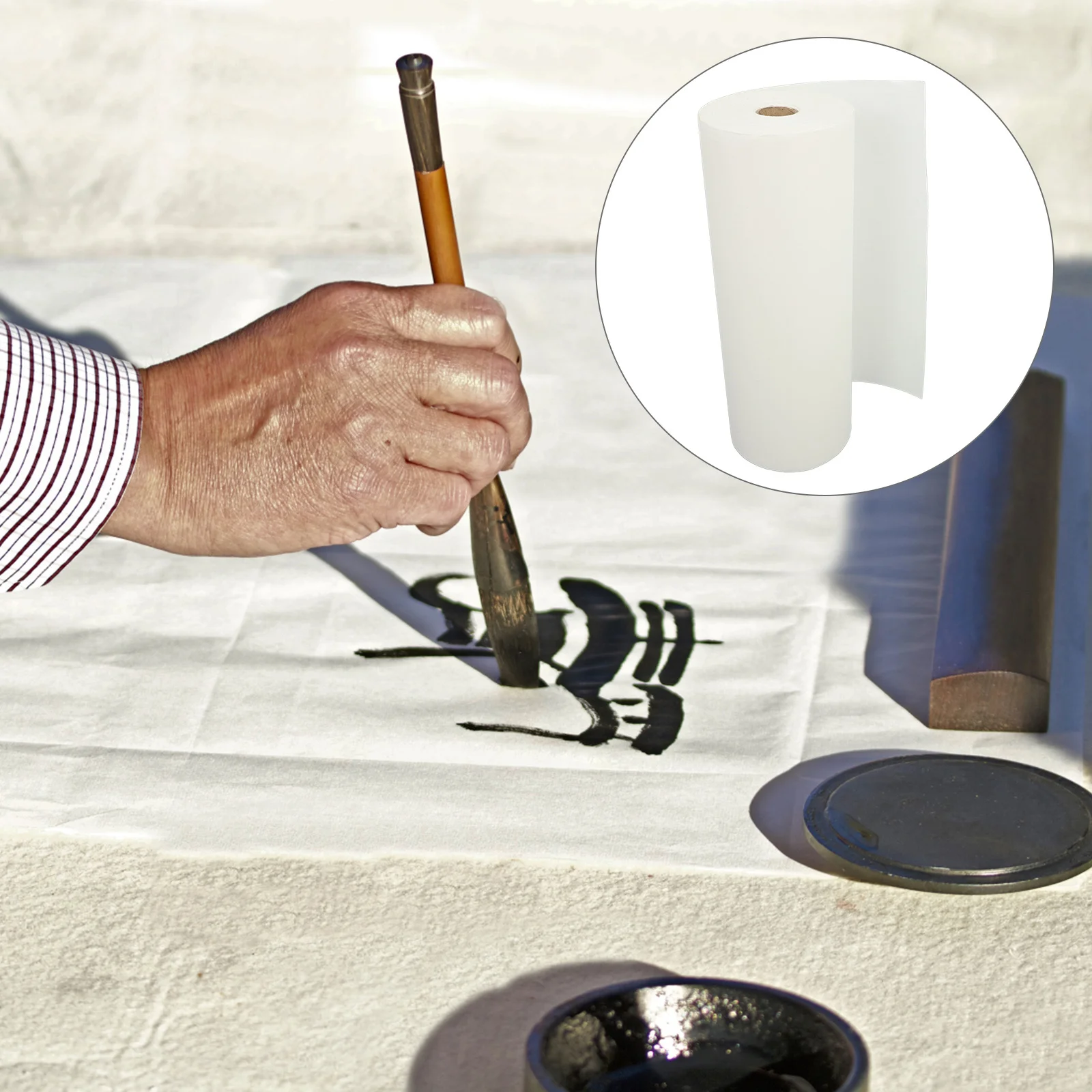 

1 Roll Thick Calligraphy Paper for Easel 35cmx100m Chinese Xuan Paper Large Drawing Poster Painting Craft