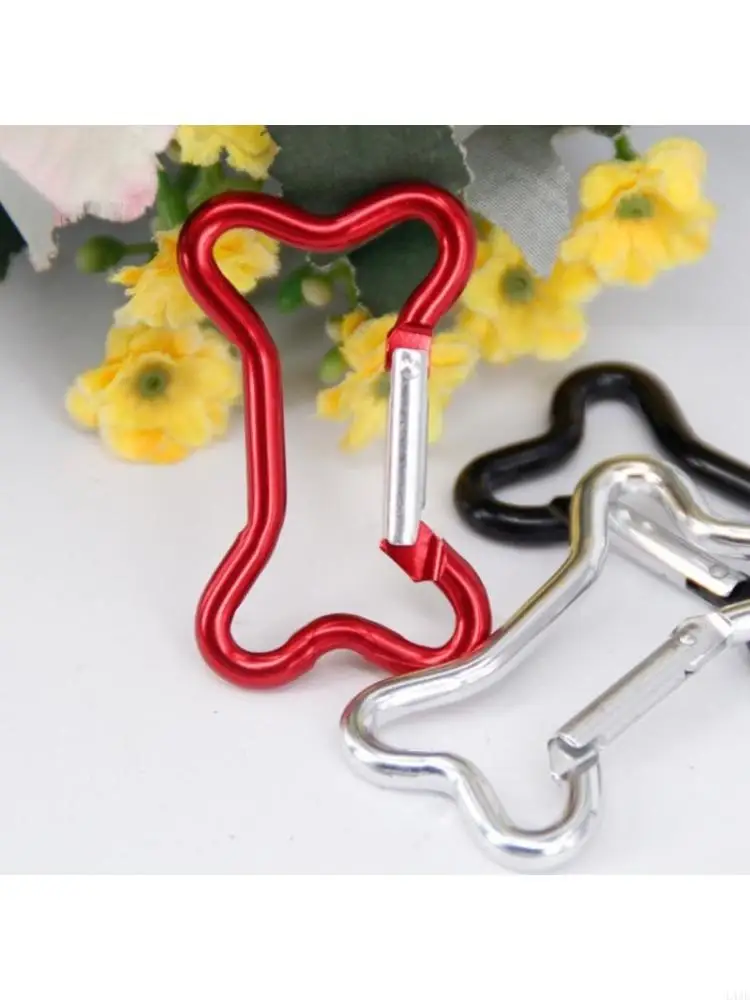 10pcs Bone Pattern Aluminum Hook Durability Climbing Clip Multipurpose for Camping Hiking and Everyday Needs