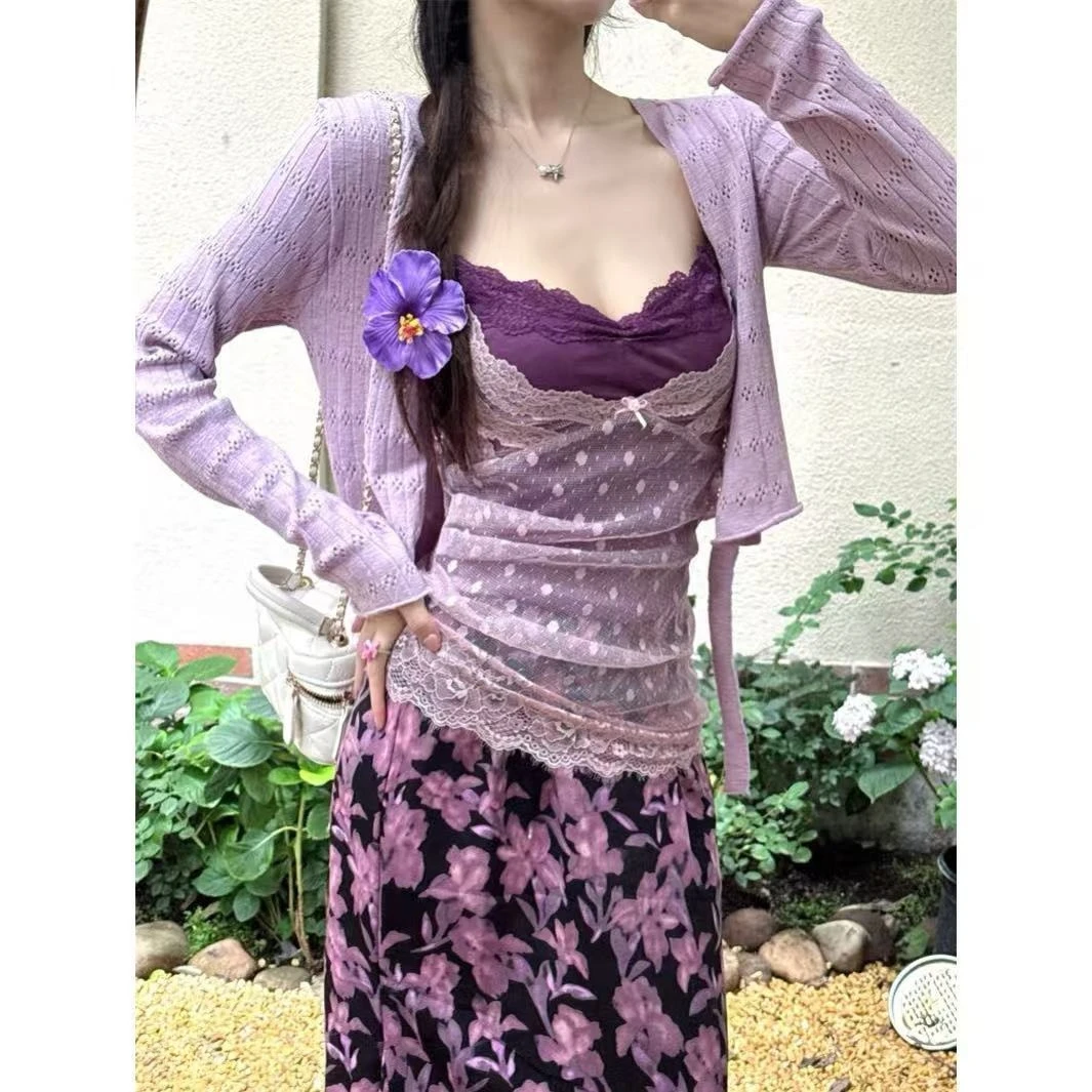 Ensemble chemisier Vintage à manches courtes pour femmes, ensemble 2 pièces rétro Y2k, haut court + gilet Slim, vêtements à la mode coréenne, printemps 2026