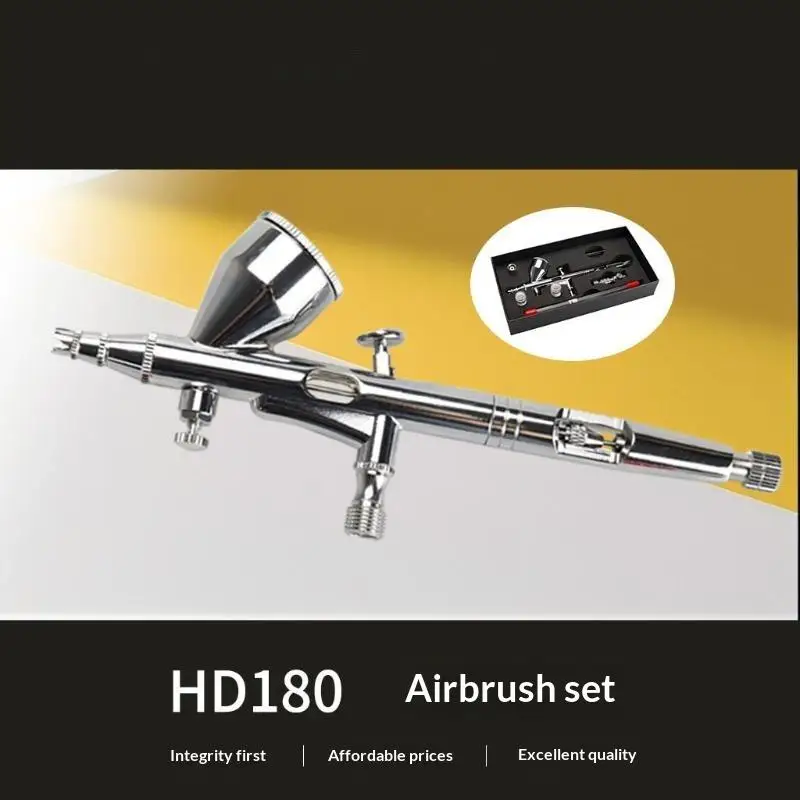 HD-180 Dual-Action Gravity Airbrush Kit, 0.2/0.3/0.5mm Nozzles, For Art Painting, Model & Car Paint RepairBH-ELEVEN