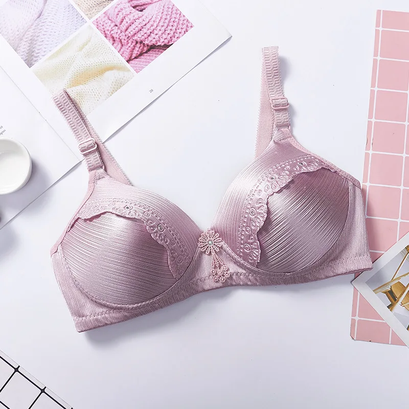 Pure beha voor meisjes Geen stalen ring Nachtkleding Dun bedraad Drie rij knop Comfortabel sportondergoed voor het hele seizoen