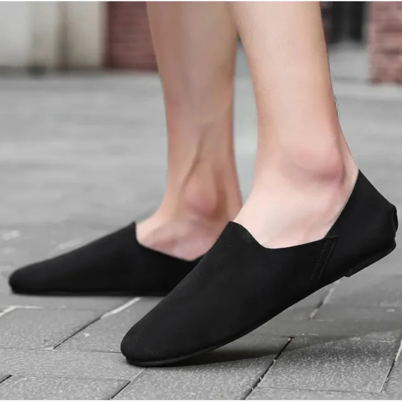 Men Shoes Comfortable Solid Colour Shallow Mouth Slip on Loafers Round Head Lightweight Non-slip Casual Flats Zapatillas Hombre
