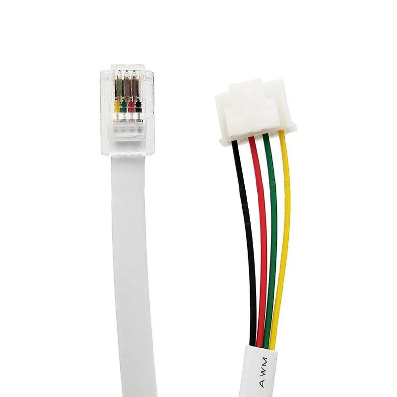 RJ9 telephone cable with 4 cores, 4P4C crystal connector, 4P white snap-on terminal, XHS 2.54mm pitch connection line, L = 3000M