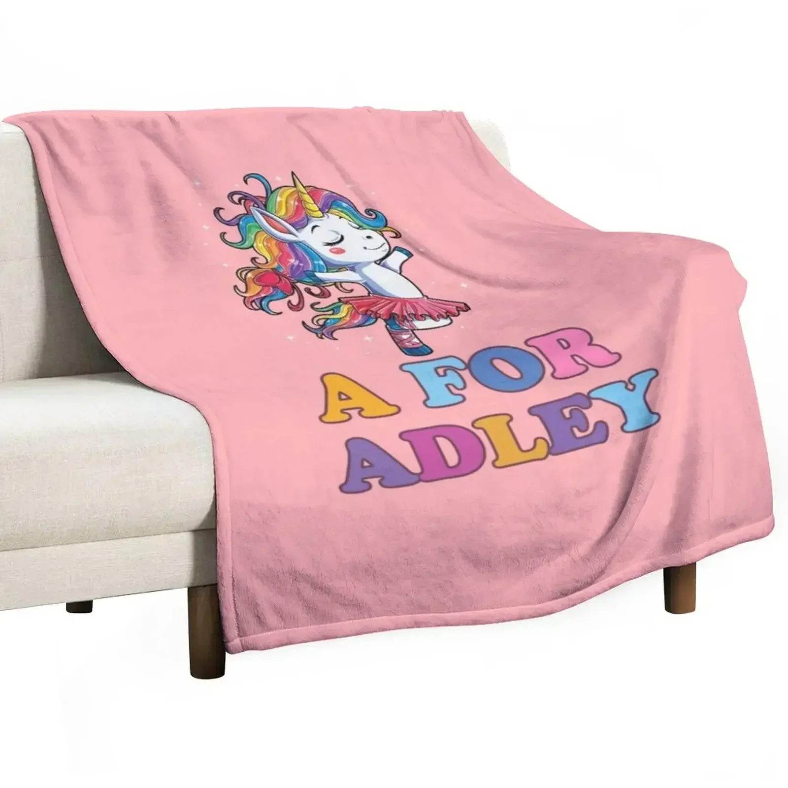 

Adley's Playspace: A For Adley Unicorn Dancing Cute Throw Blanket Soft Comfort Blanket for Reading Watching TV