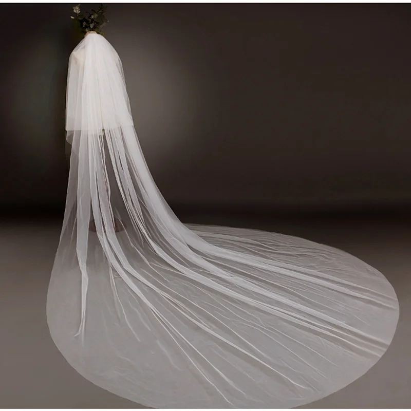 Two-Layer Bridal Veil with Extra-long Train 300*350cm Customized