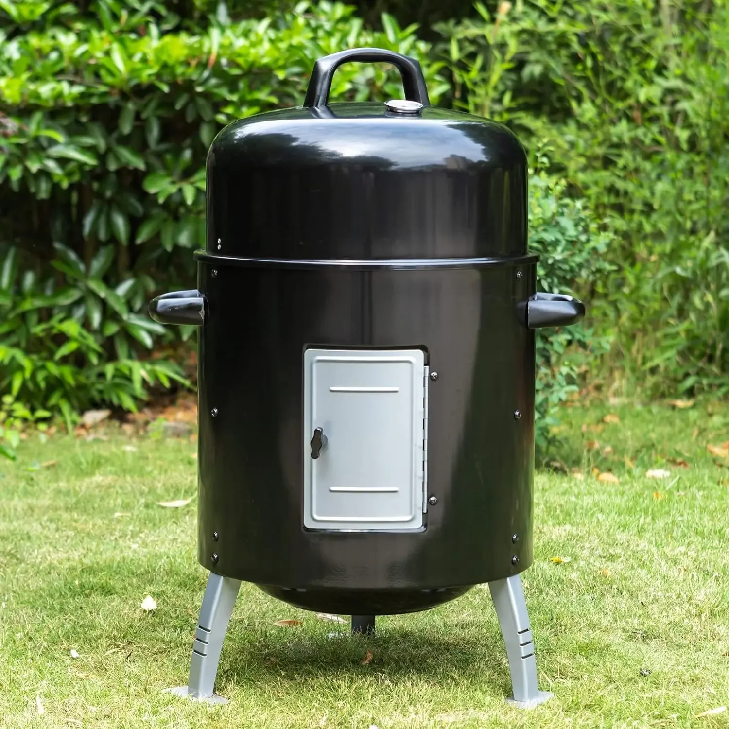 Vertical Charcoal Smoker Grills with Two-Tier Grates, Heavy-Duty Integral Chamber and Tunnel Ventilation System