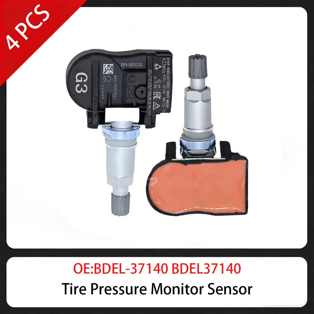 

4 шт. датчик контроля давления в шинах BDEL-37140 BDEL37140 433 МГц для Mazda 3 (BP) CX-30 B-Hatch Xev 2019-2024