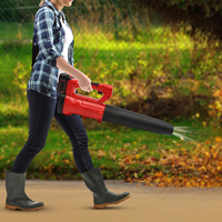 Leaf Blower Cordless 21V Battery Powered Leaf Blower with Battery Charger 2 Section Tubes 6-Speed Dial Control Leaf Blowers