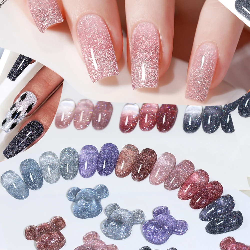 

Гель-лак для ногтей Clou Beaute 15 мл, перламутровый, с блестками, полуперманентный, УФ-гель, для маникюра, для нейл-арта, принадлежности для ногтей