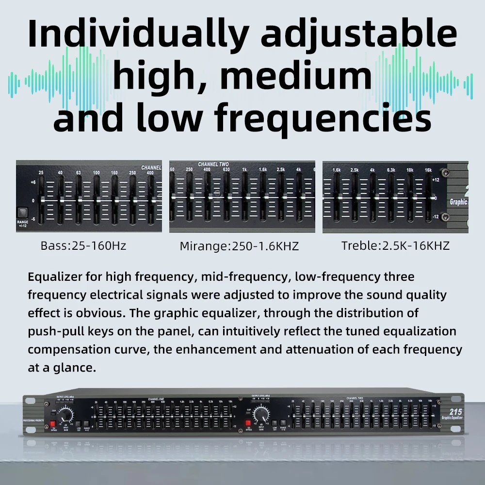 223XL Electronic Audio Crossover professione Stage Show Equipment Stereo 2-Way/Mono 3-Way Crossover Rack montabile