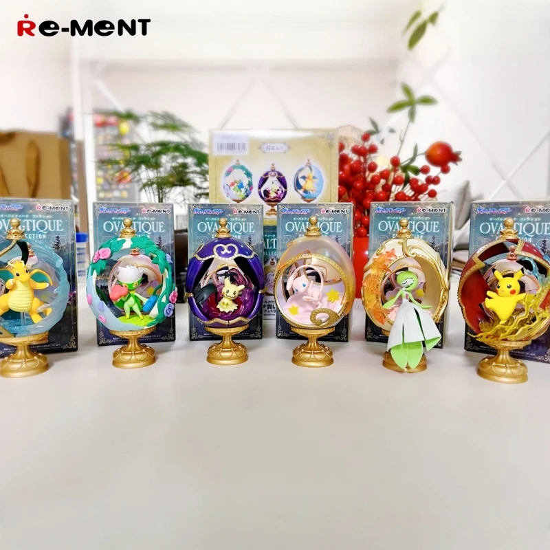 Re-Ment figuras de Pokémon colección OVALTIQUE Pikachu Gardevoir Dragonite Roserade Mimikyu Mew PVC modelo de acción juguetes regalos