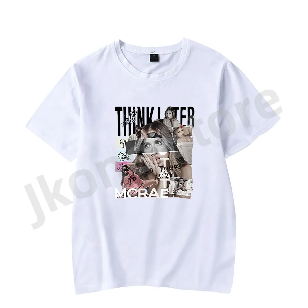 Tate McRae Think Later Tour Merch Summer Women Men Fashion Casual Short Sleeve T-shirts