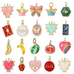 Dopamine Butterfly Chrams for Jewelry Making Supplies Gold Color Heart Charm Dijes Diy Y2k Bohemian Necklace Earring Bracelet